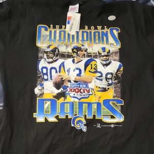 Los Angeles Rams Super Bowl Champions Black Graphic Tee